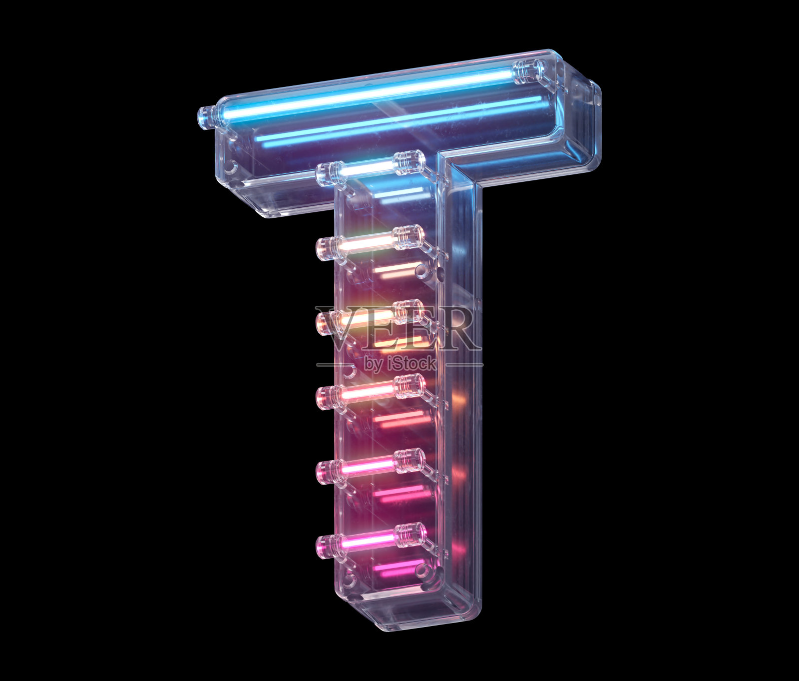 玻璃盒字体的霓虹线条。照片摄影图片