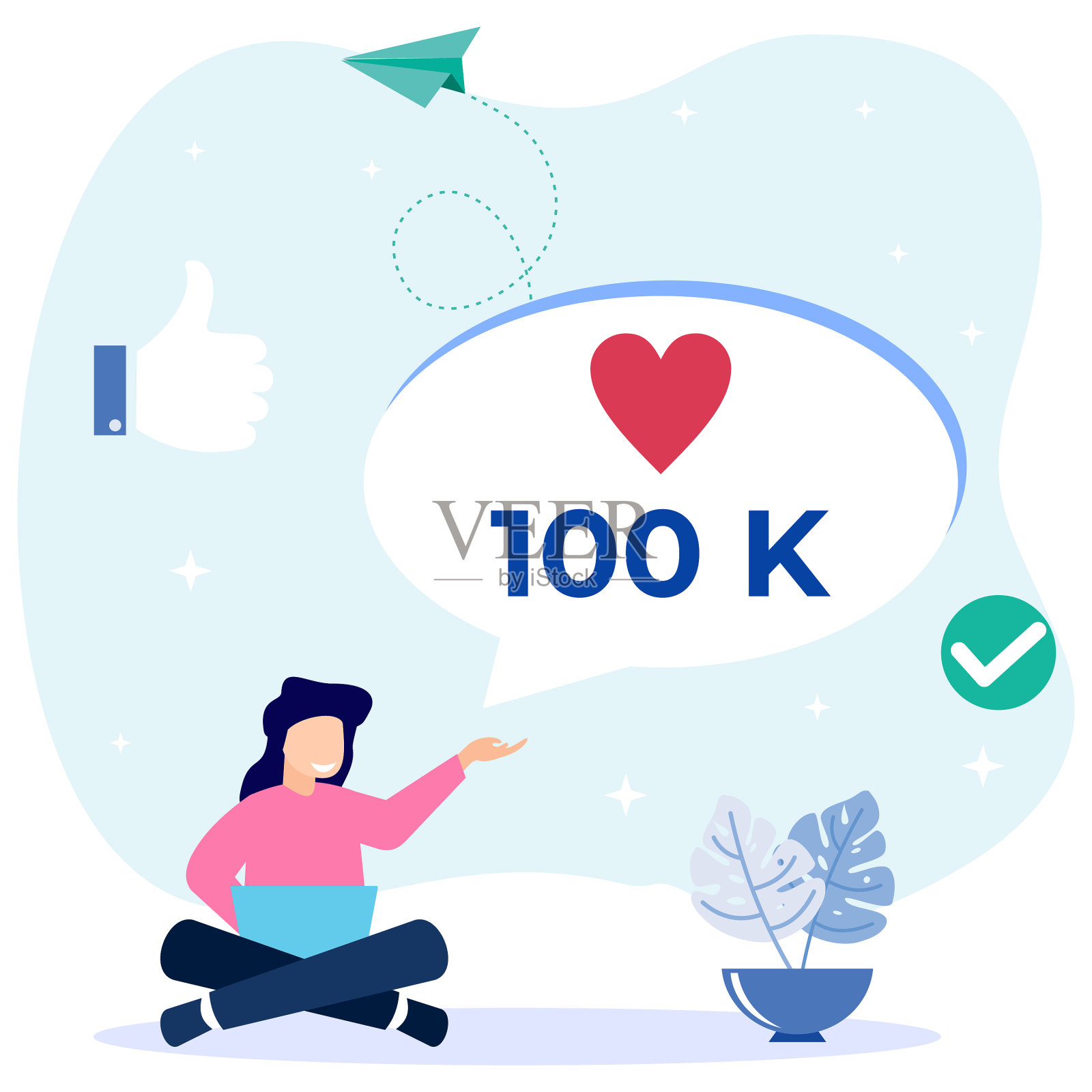 图形卡通人物的追随者设计元素图片