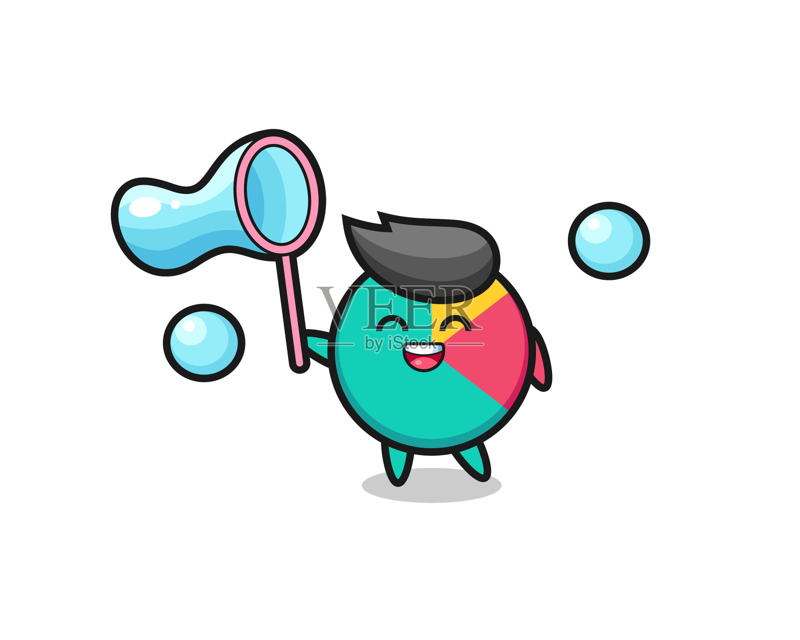 快乐图表卡通玩肥皂泡插画图片素材