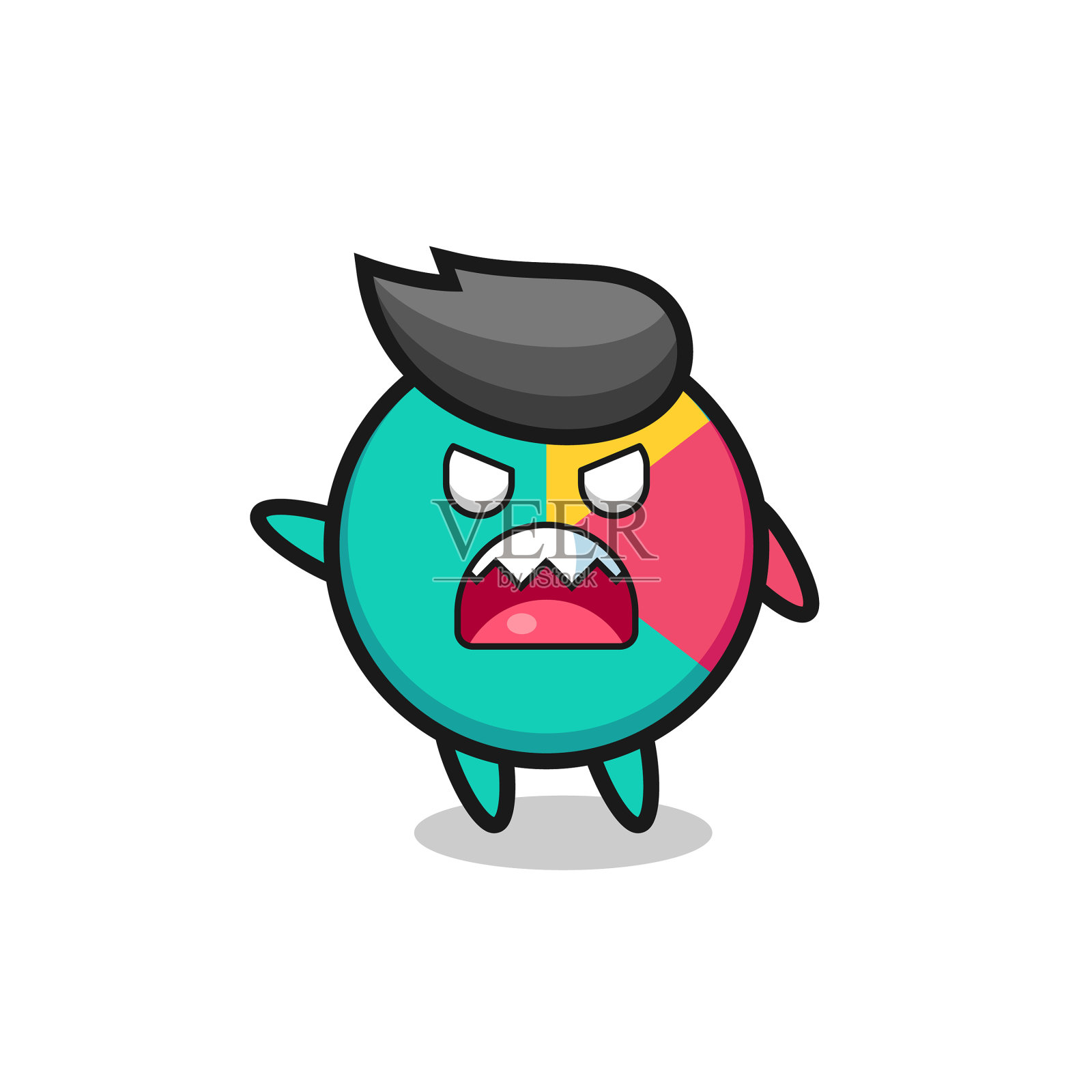 可爱的图表卡通在一个非常生气的姿势设计元素图片