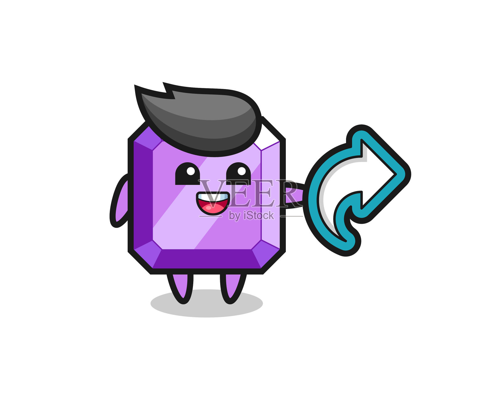 可爱的紫色宝石在社交媒体上分享设计元素图片