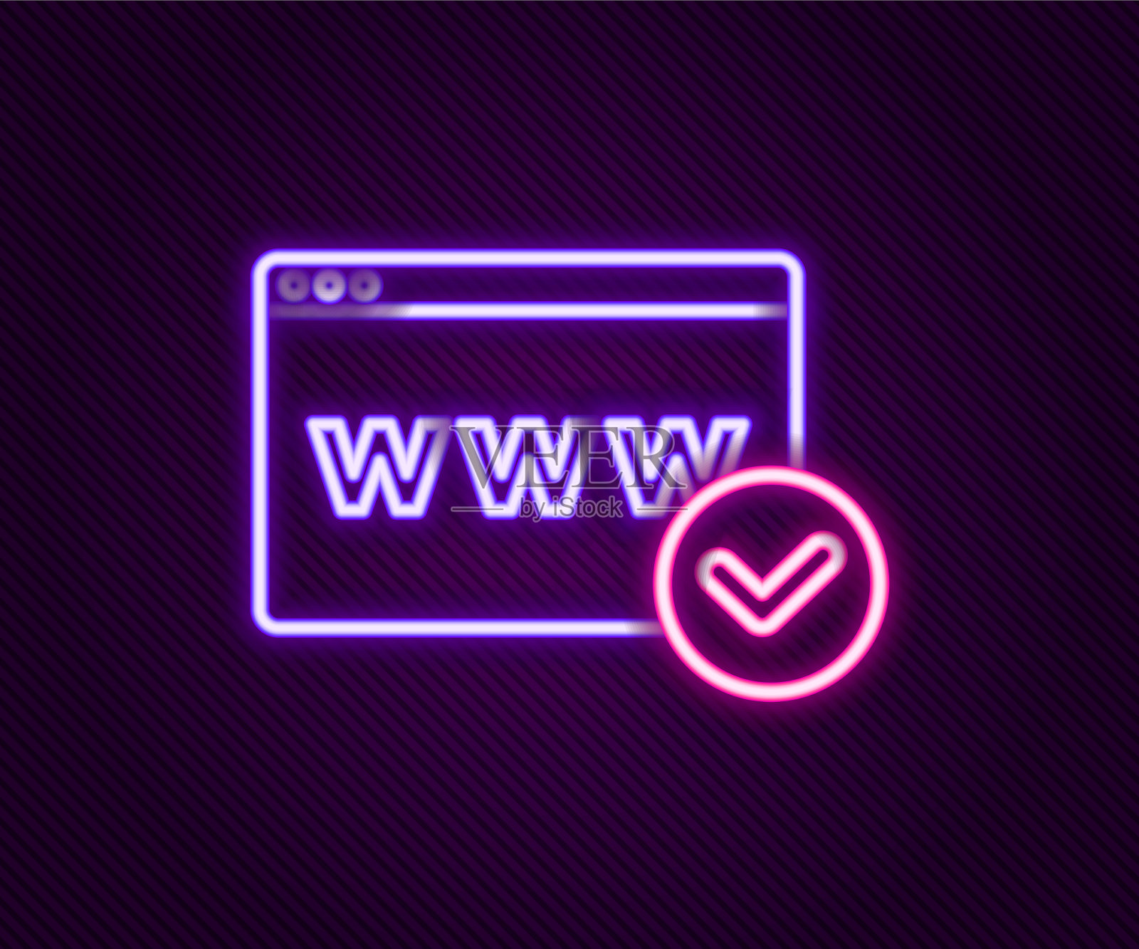 发光的霓虹灯线网站模板图标孤立设计模板素材