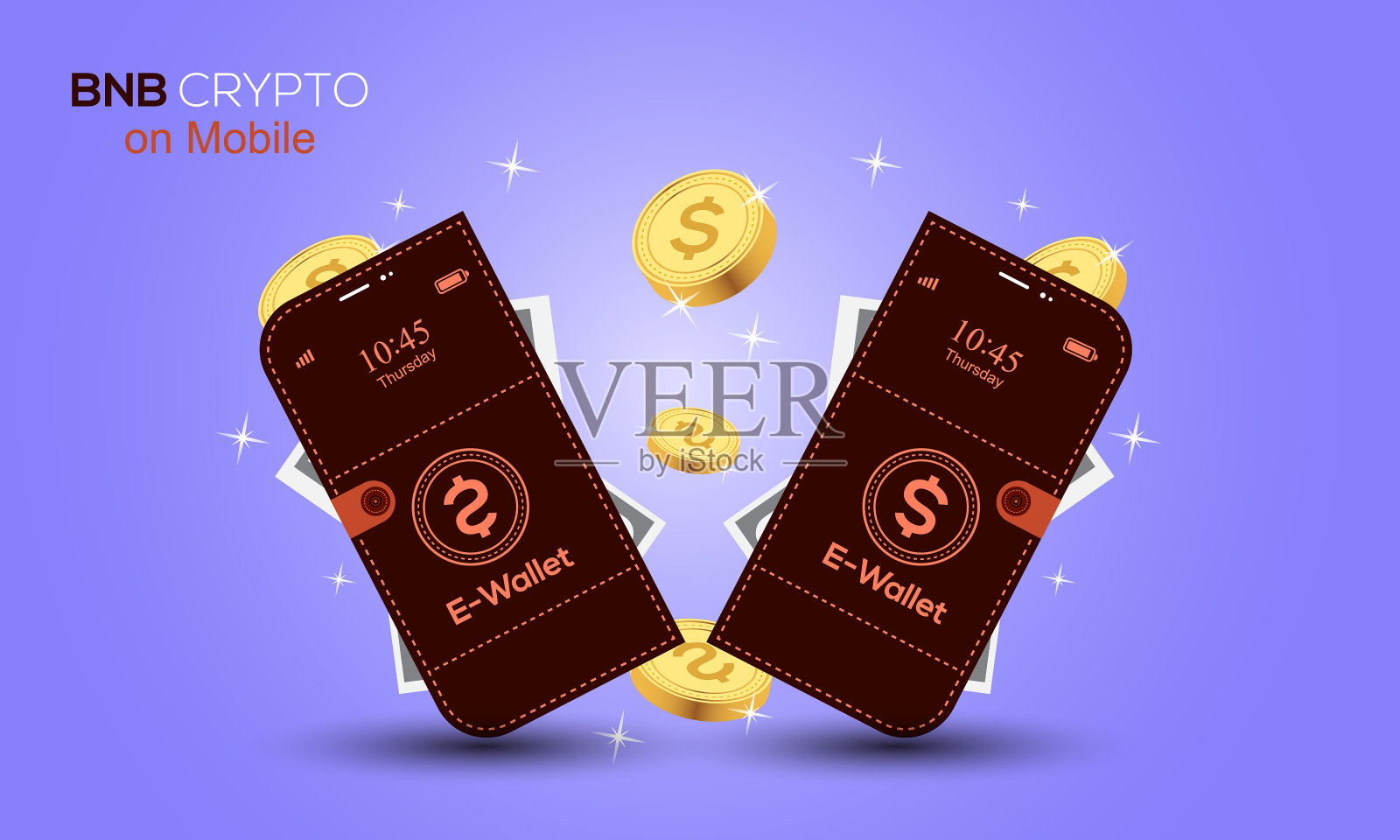 区块链钱包概念稳定币加密上插画图片素材