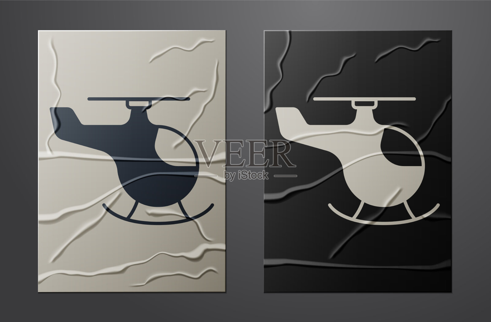 白色直升机飞行器图标孤立上插画图片素材