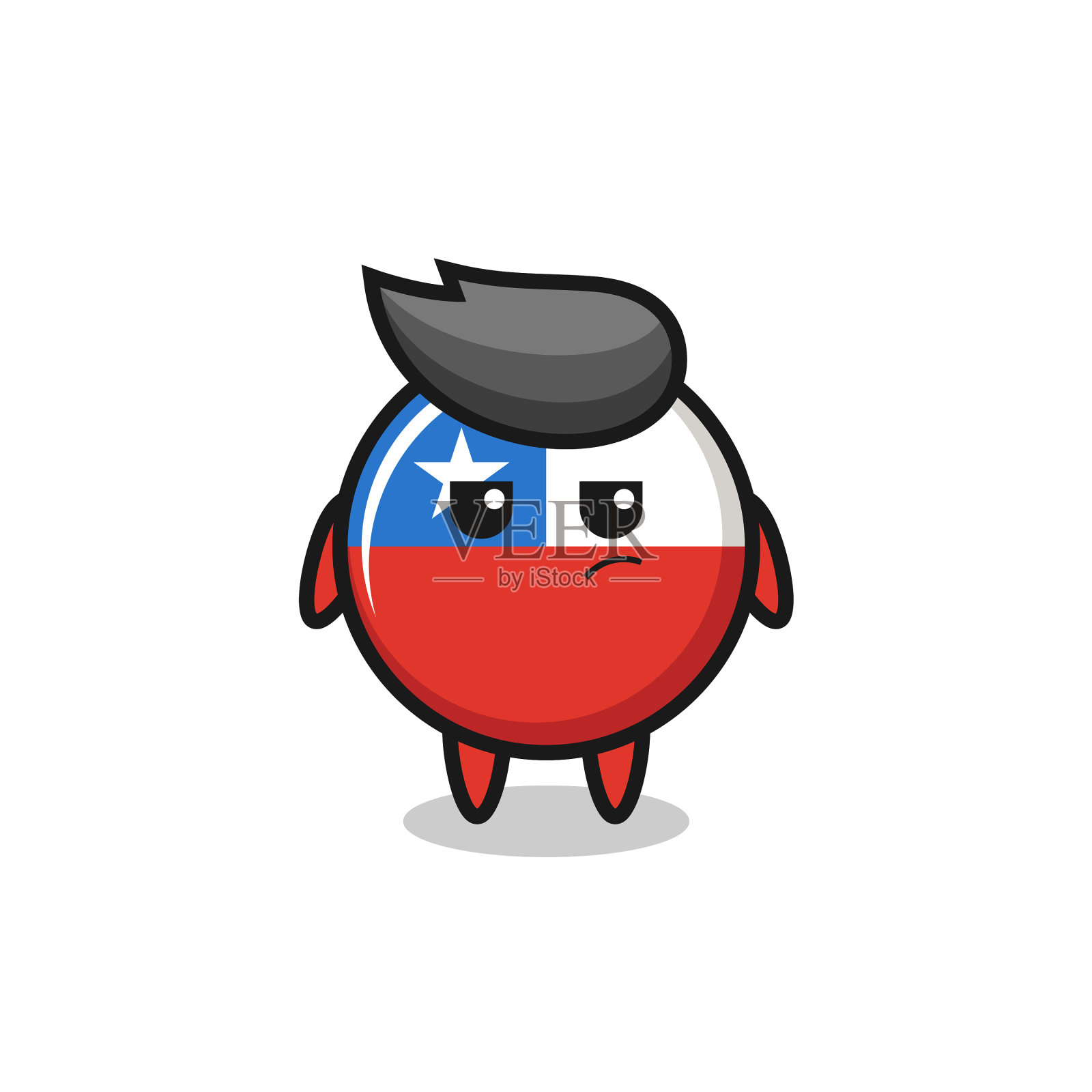 可爱的智利国旗徽章性格可疑设计元素图片