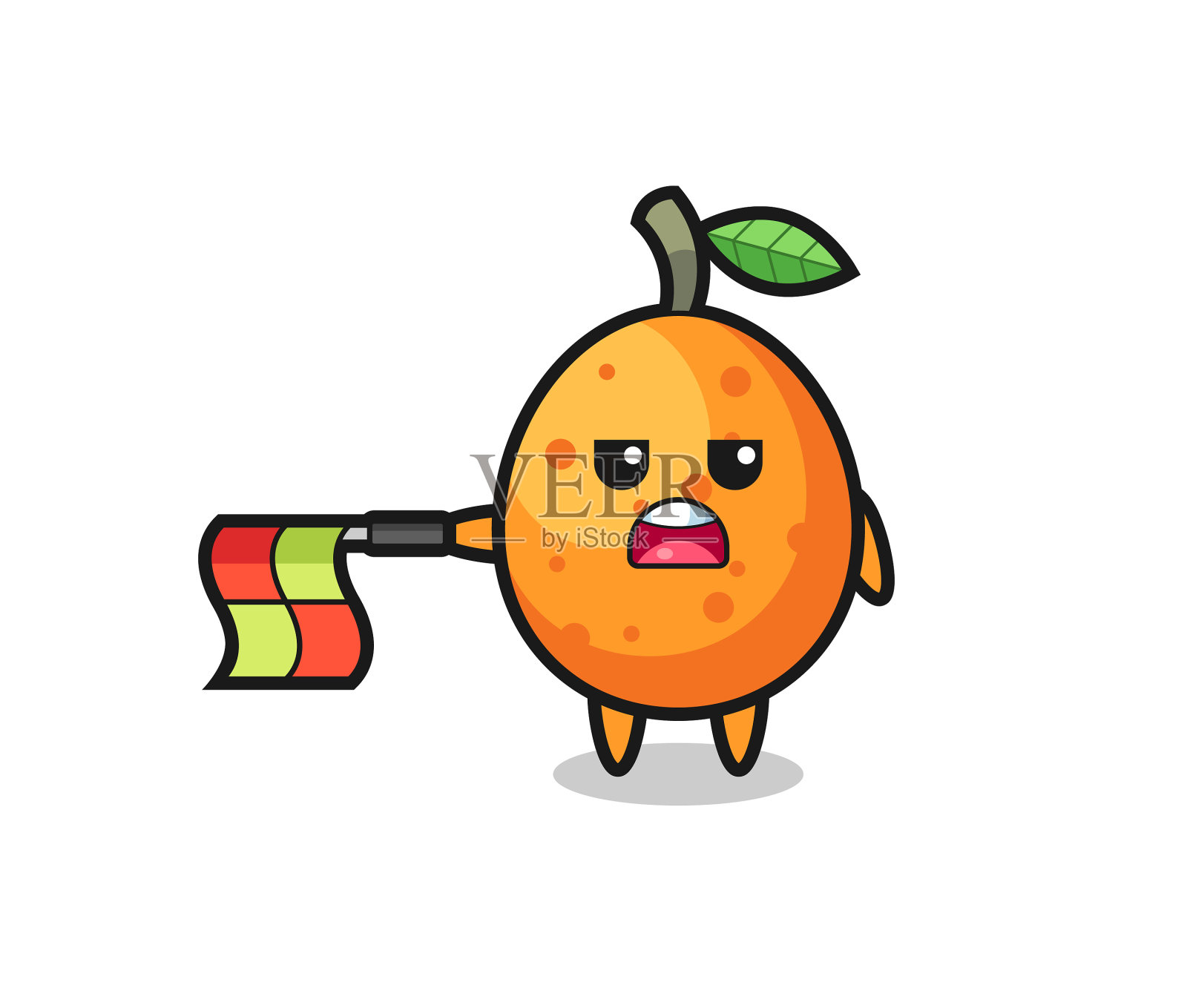 金桔性格为线裁判员手持旗帜设计元素图片