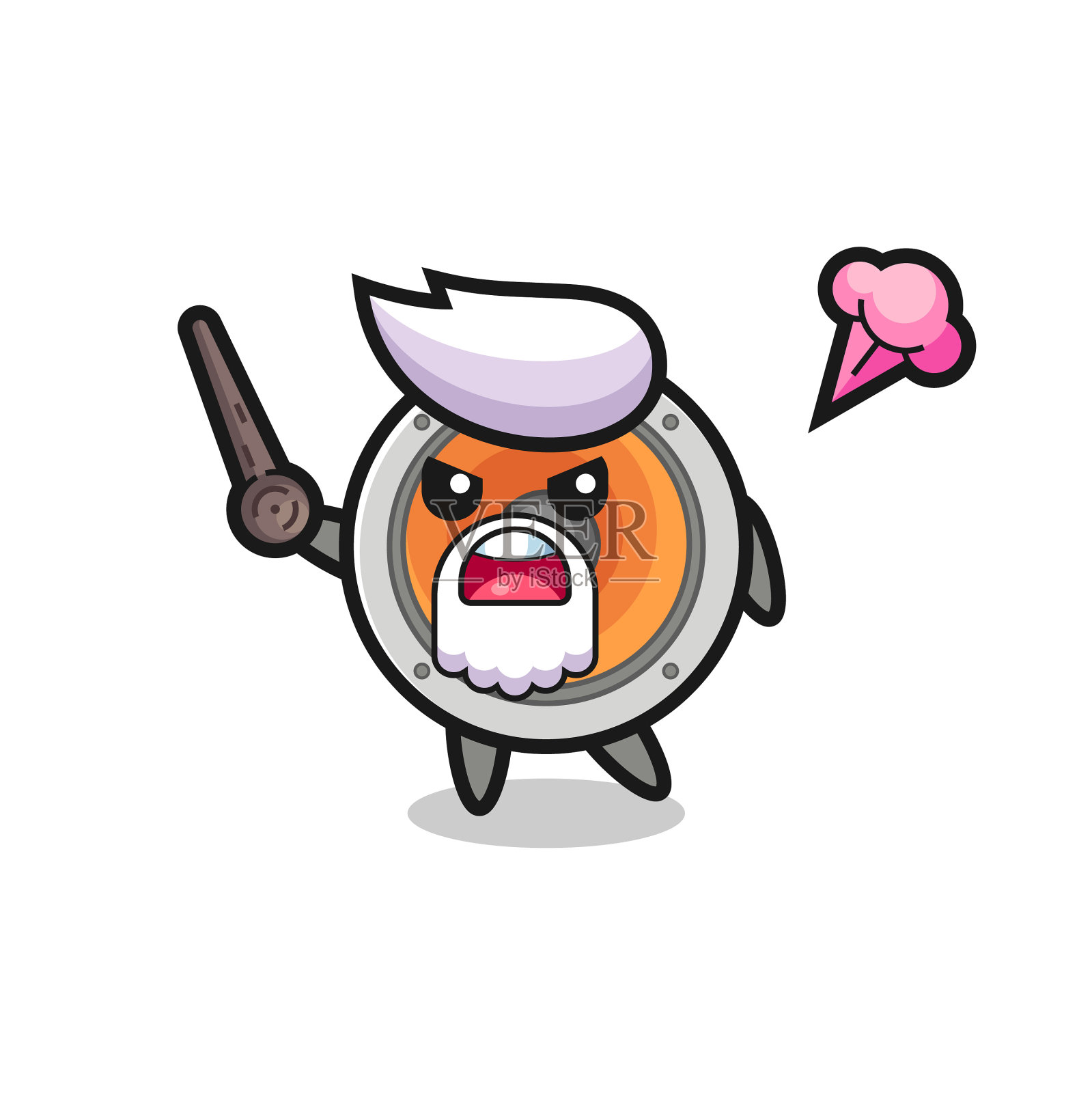 可爱的喇叭爷爷生气了设计元素图片