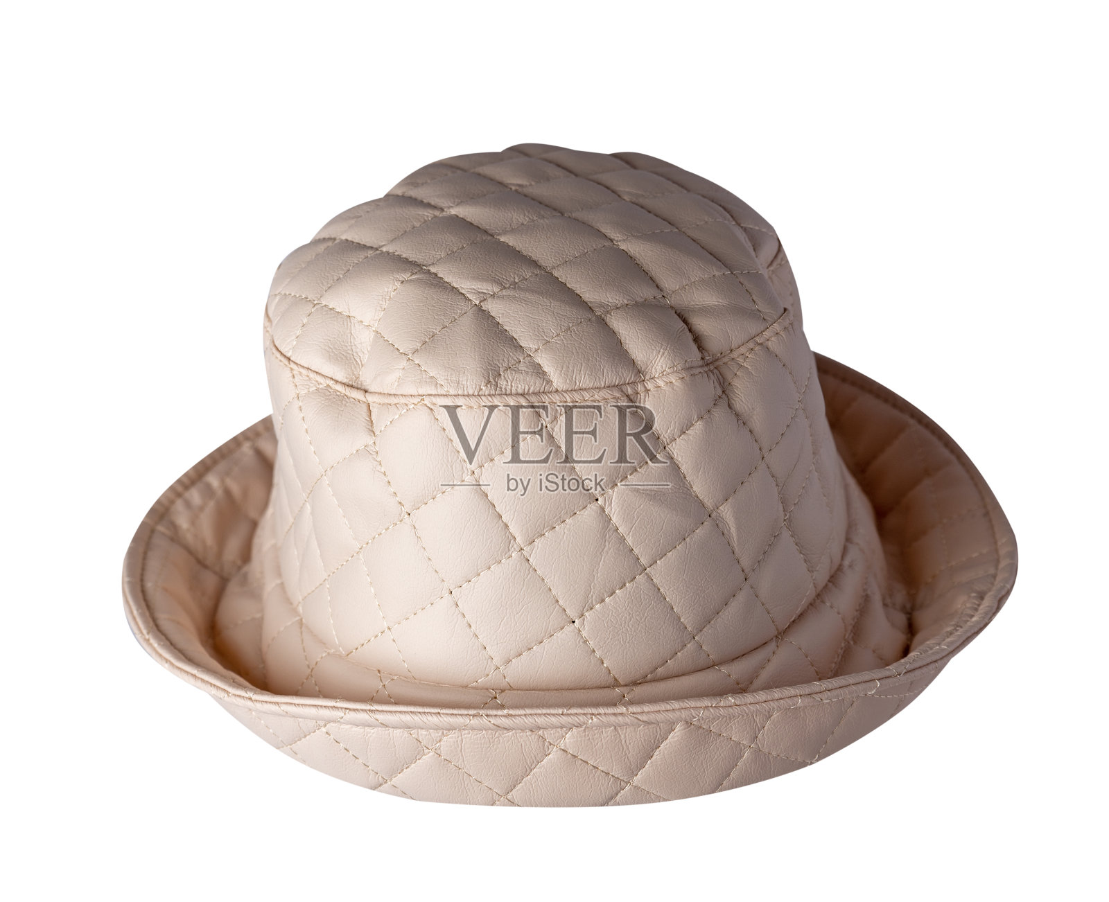 桶帽孤立在白色背景..渔夫帽，爱尔兰乡村帽照片摄影图片