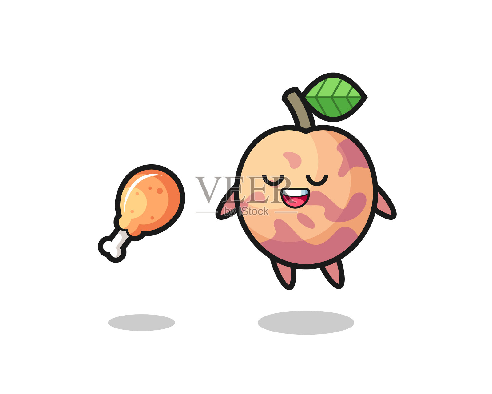 可爱的李子果飘浮而动心插画图片素材