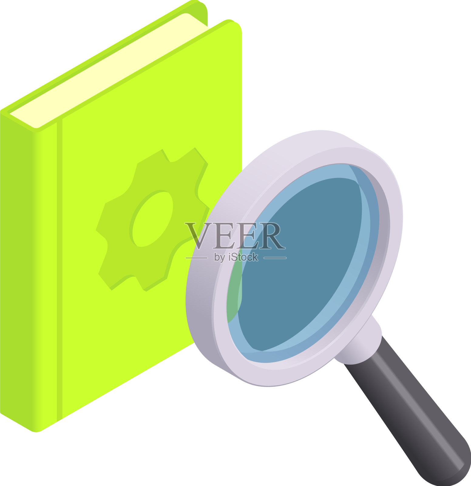 齿轮搜索服务组合图标素材