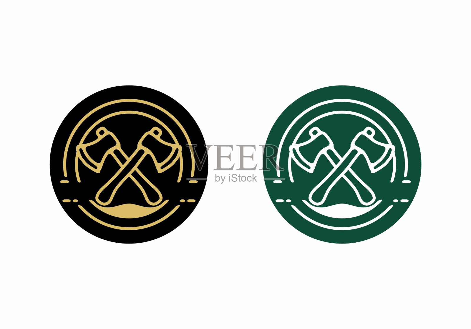 线条艺术插图露营斧设计设计元素图片