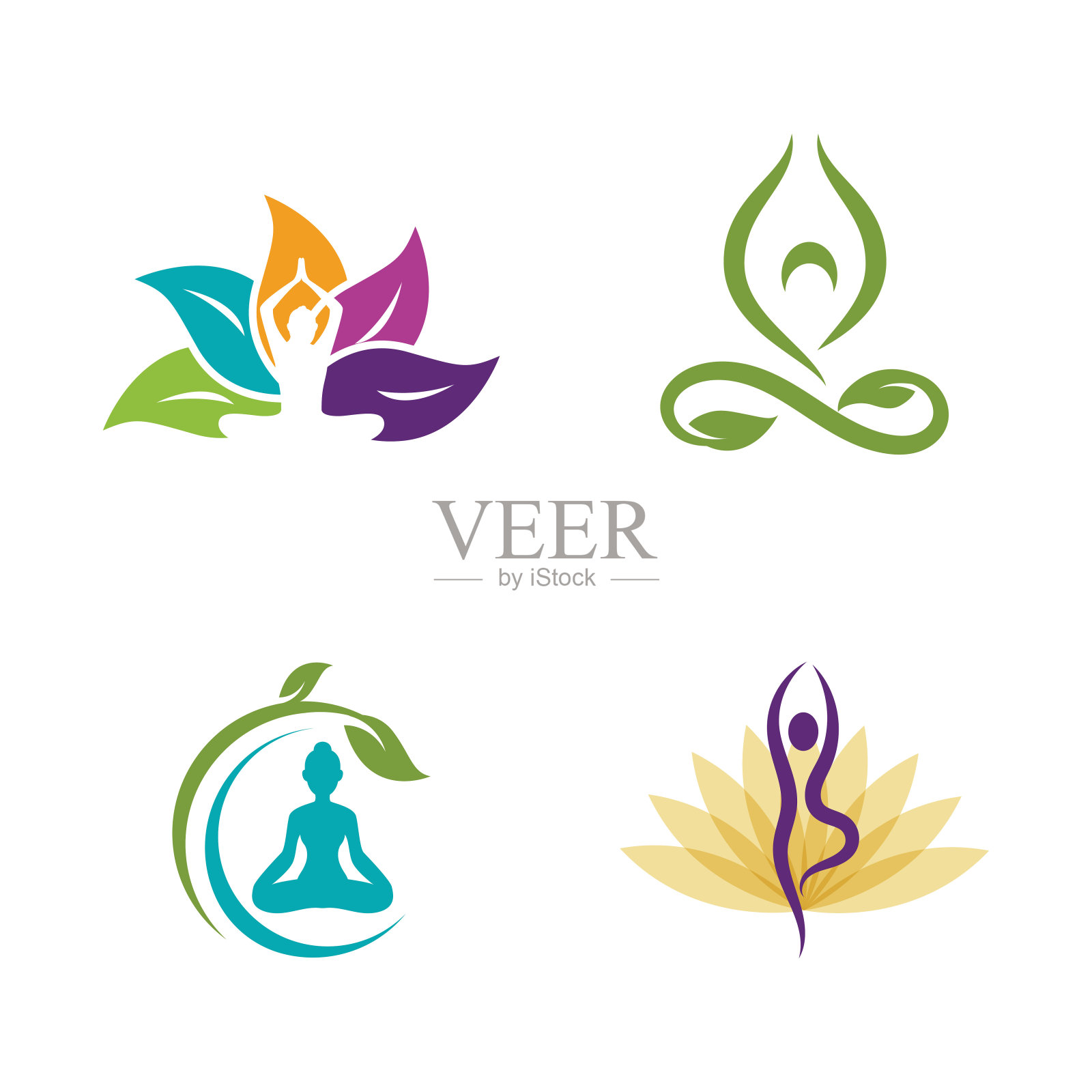 瑜伽矢量图标设计插图插画图片素材