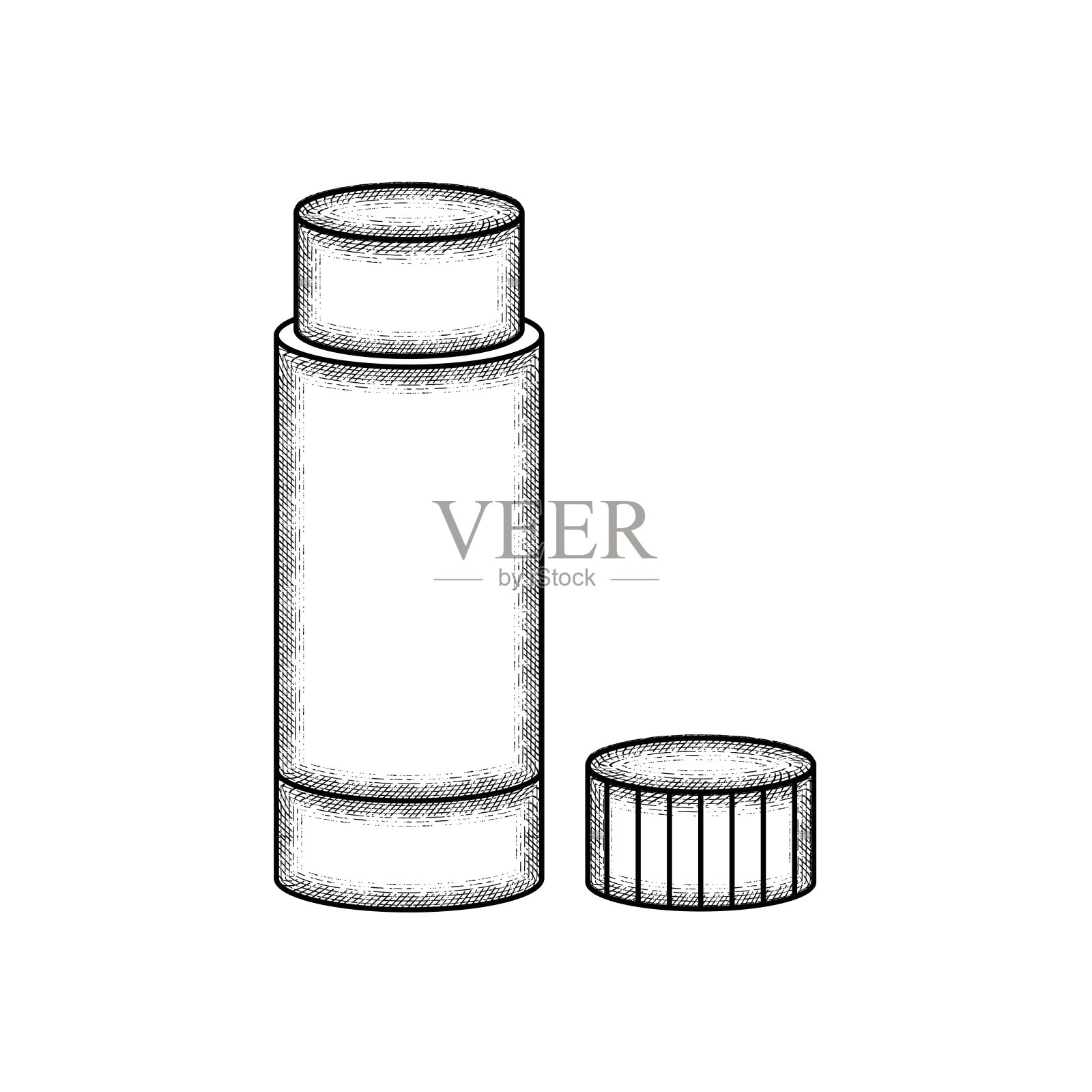 一个胶水学校用品图标的独立复古草图插画图片素材