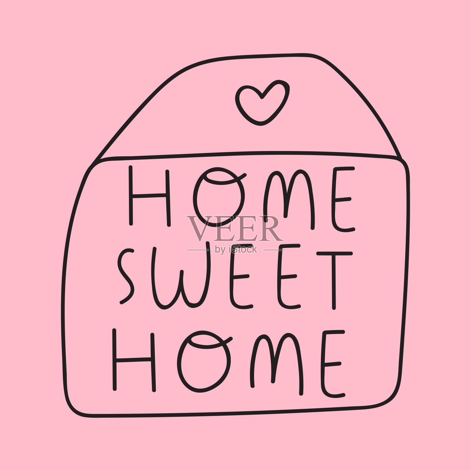 短语-家，甜蜜的家。设计元素图片