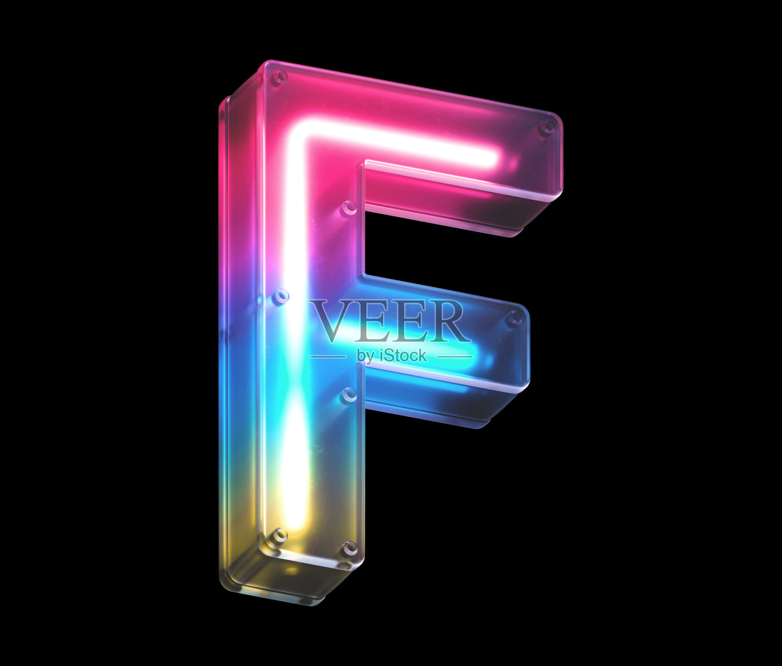 在哑光玻璃下发光的霓虹。字体。照片摄影图片