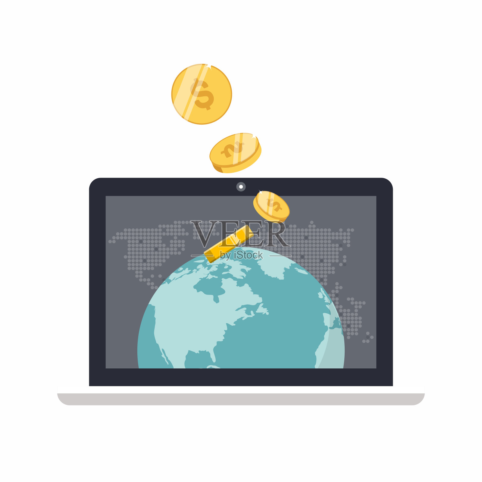 在线业务。网上赚钱。电子商务矢量图插画图片素材