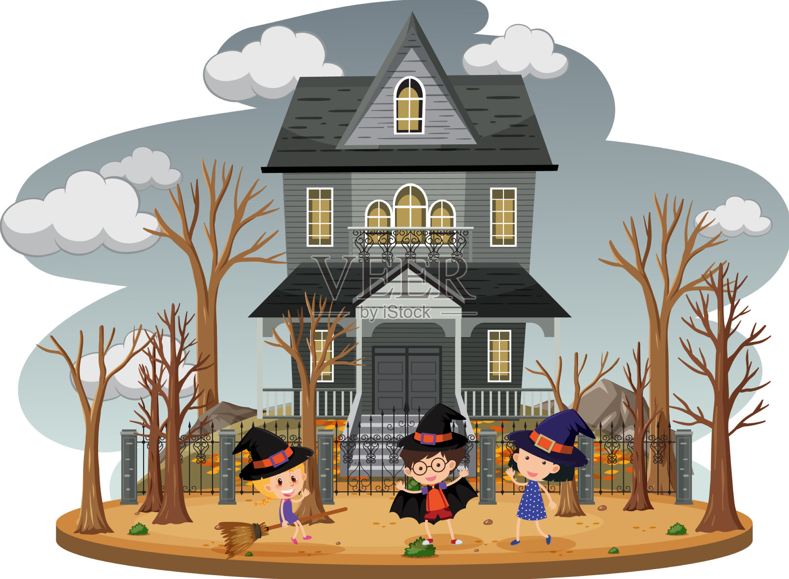 鬼节与鬼屋设计元素图片