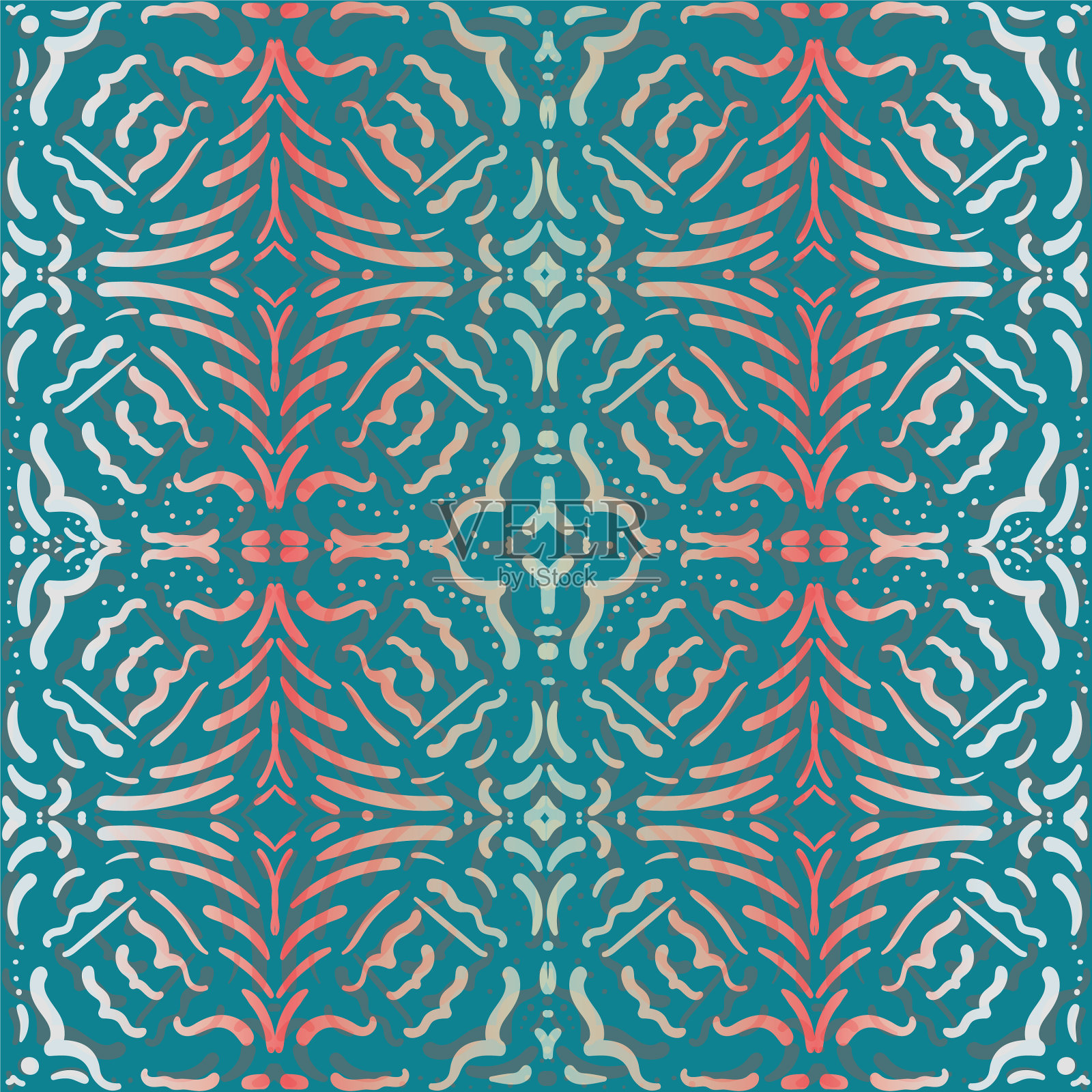 摩尔风格的几何无缝图案插画图片素材