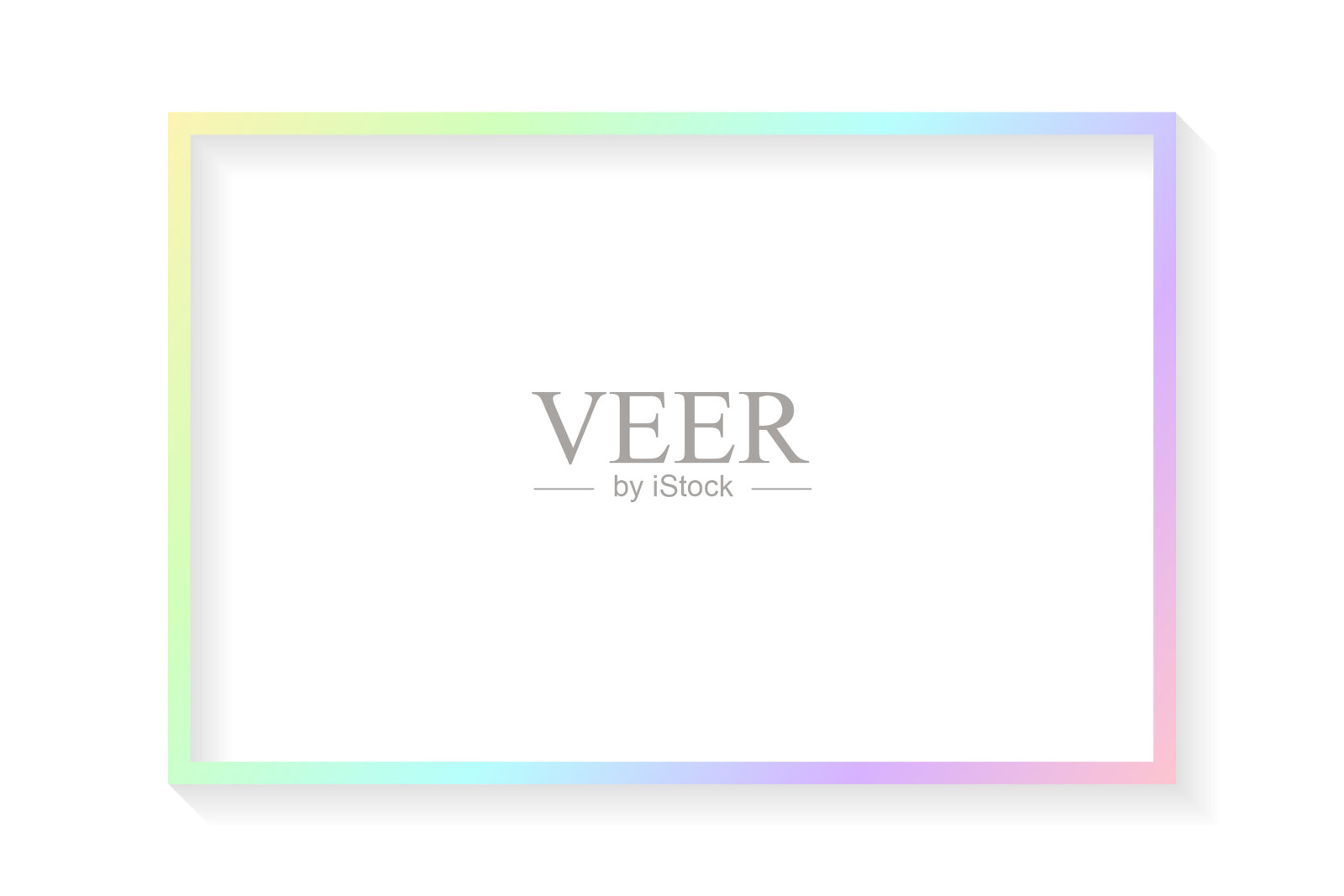 彩虹矩形框架。插画图片素材