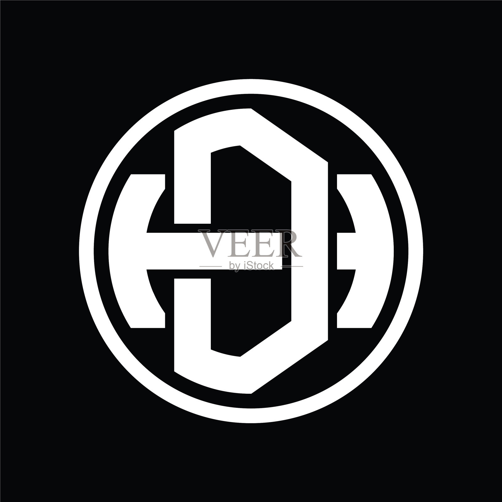 Dh标志字母组合设计模板插画图片素材