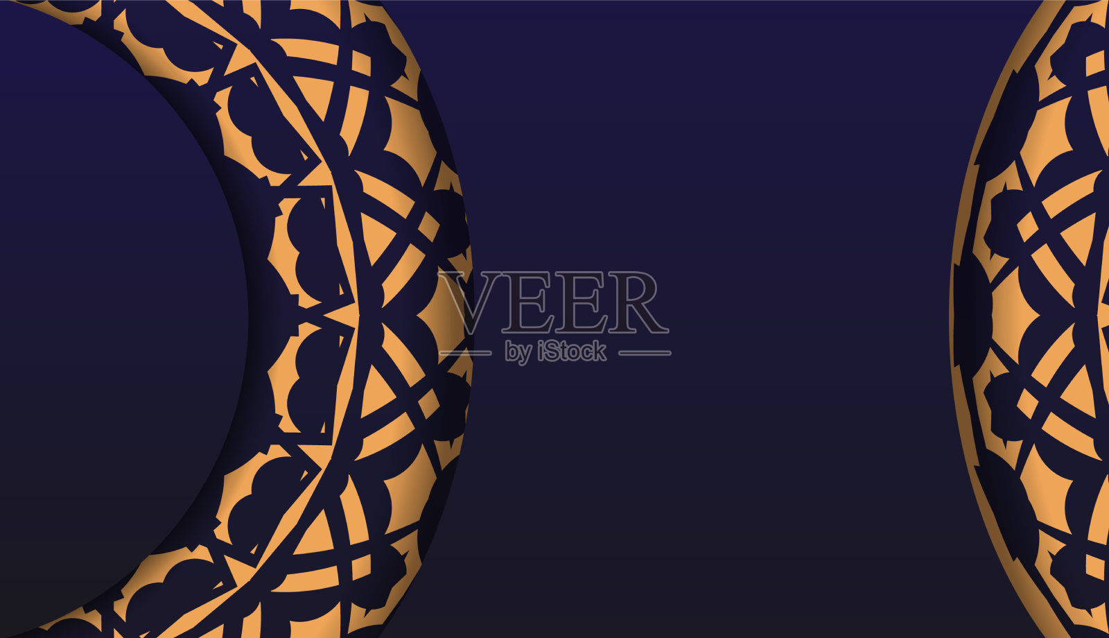 豪华卡片设计以蓝色搭配插画图片素材