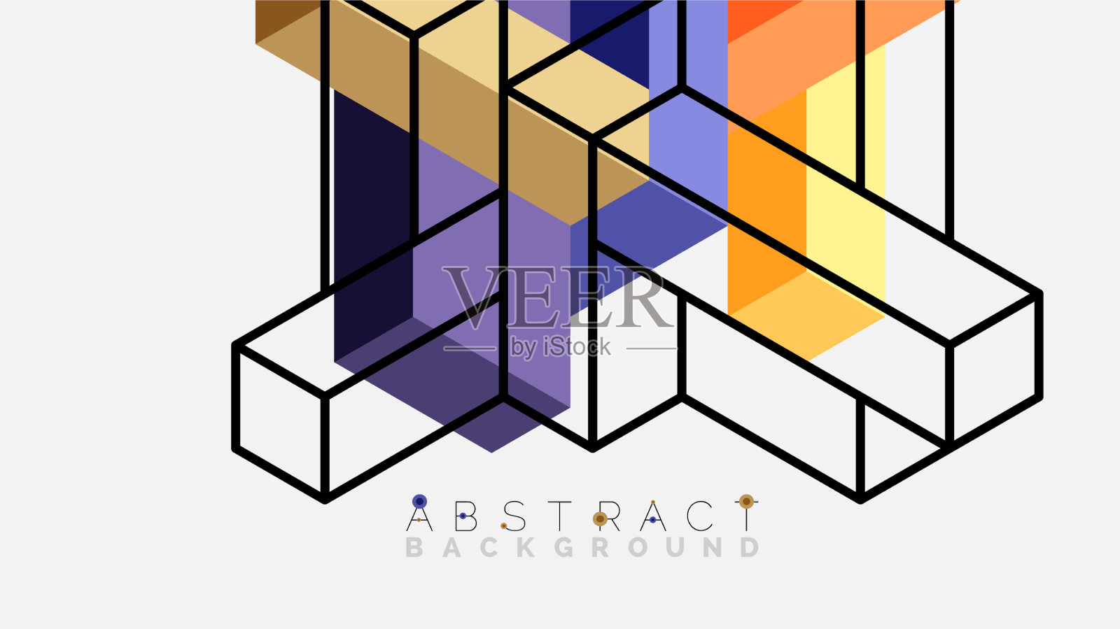 抽象背景三维立方体和立方体元素插画图片素材