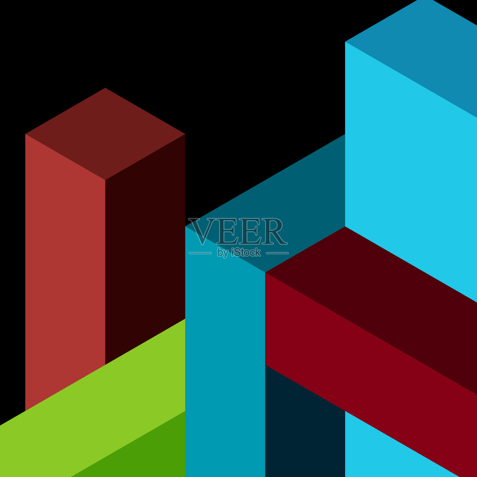抽象背景三维立方体和立方体元素插画图片素材
