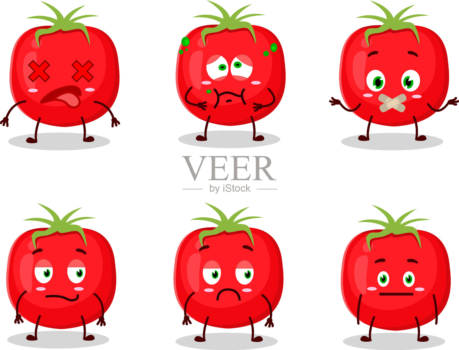 没有表情的番茄卡通人物插画图片素材