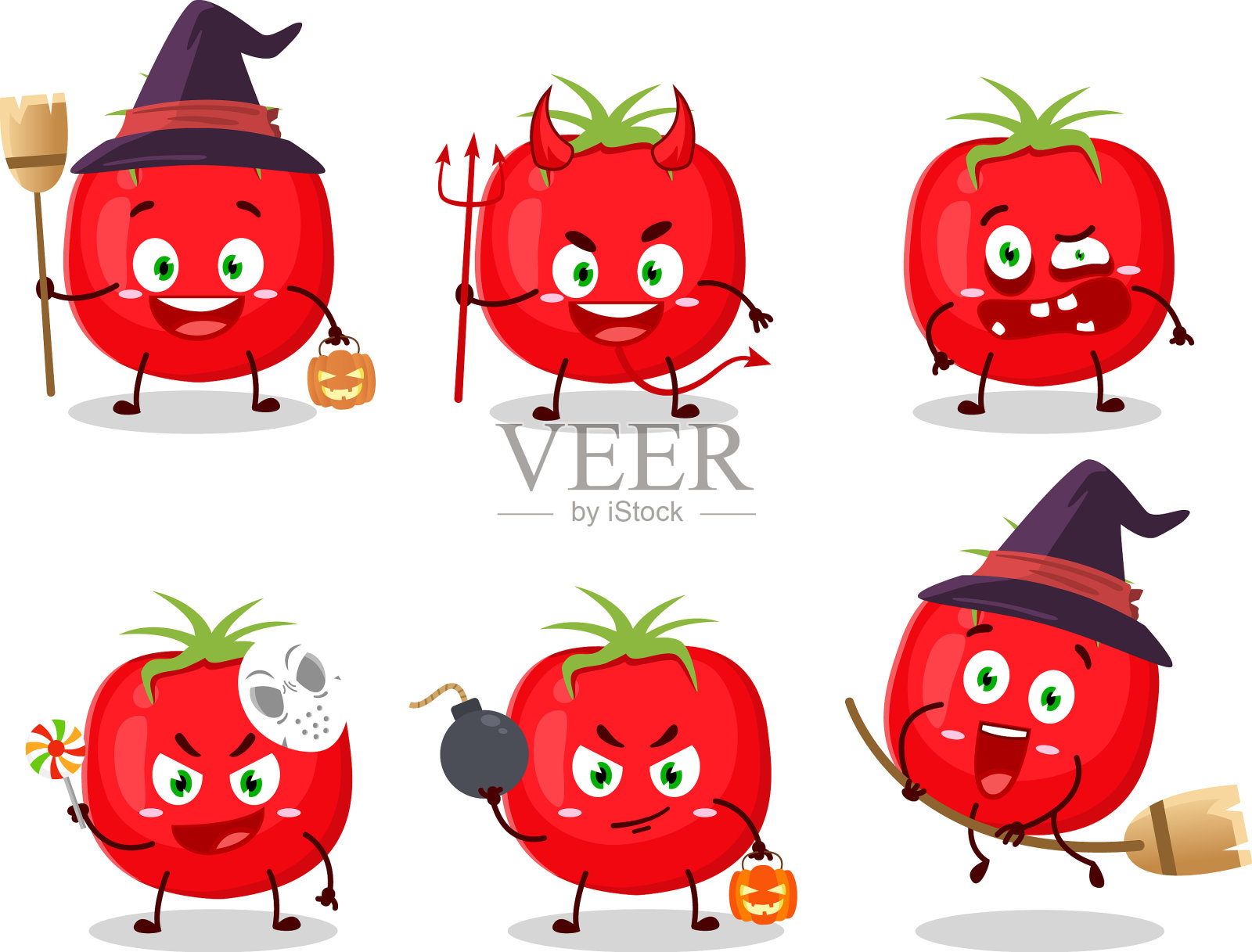 万圣节卡通表情插画图片素材