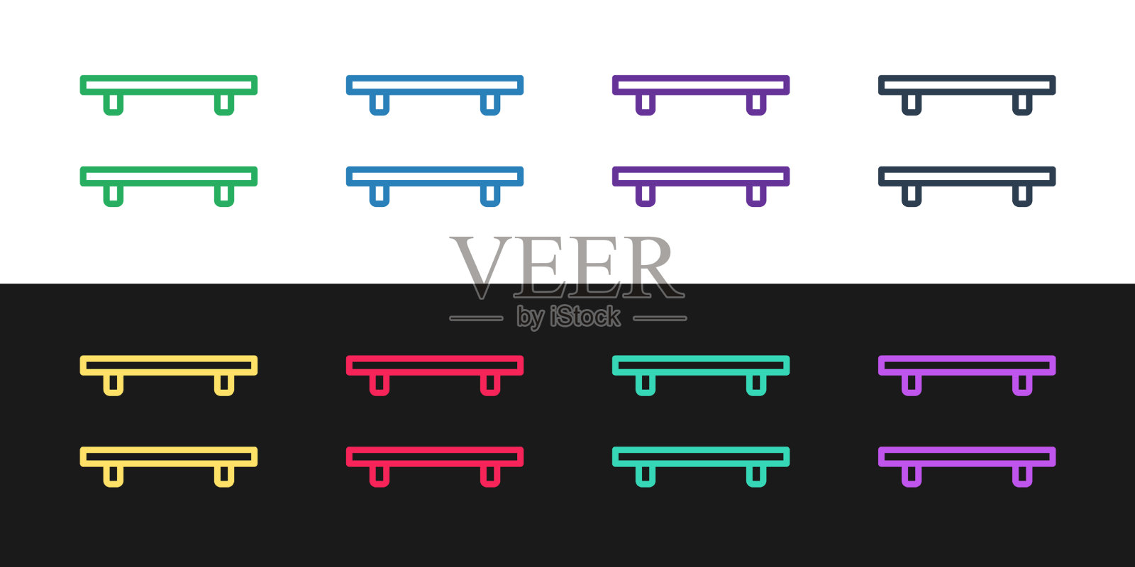 设置线空木架图标孤立图标素材