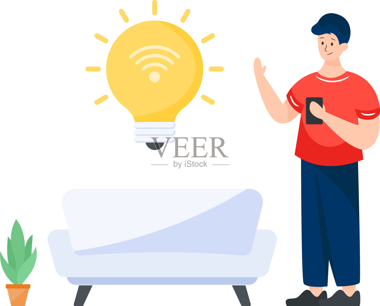 聪明的灯泡插画图片素材