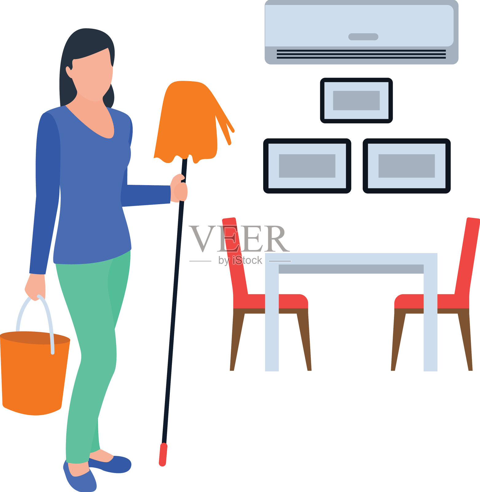 拖地插画图片素材