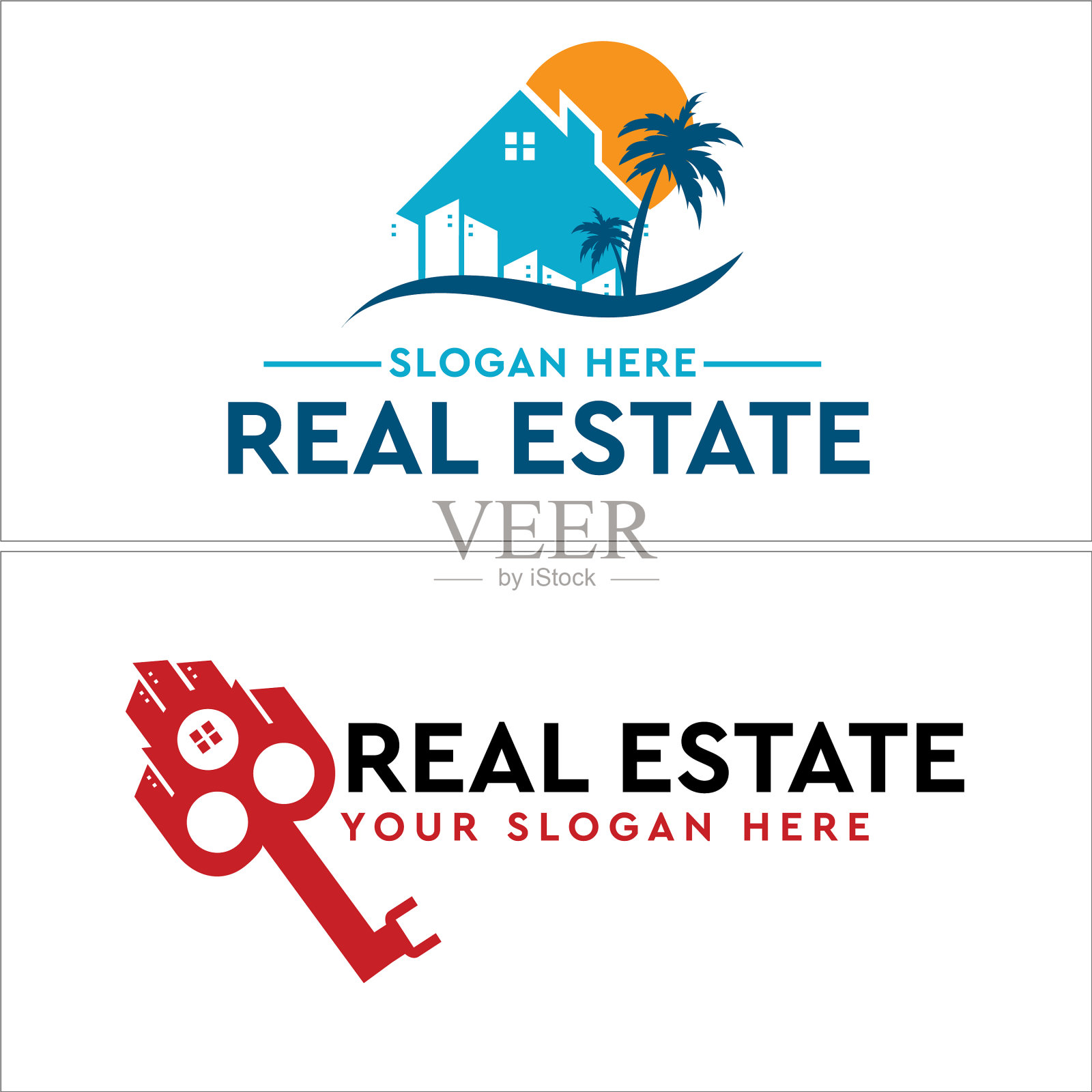 房地产住宅建筑标识设计插画图片素材