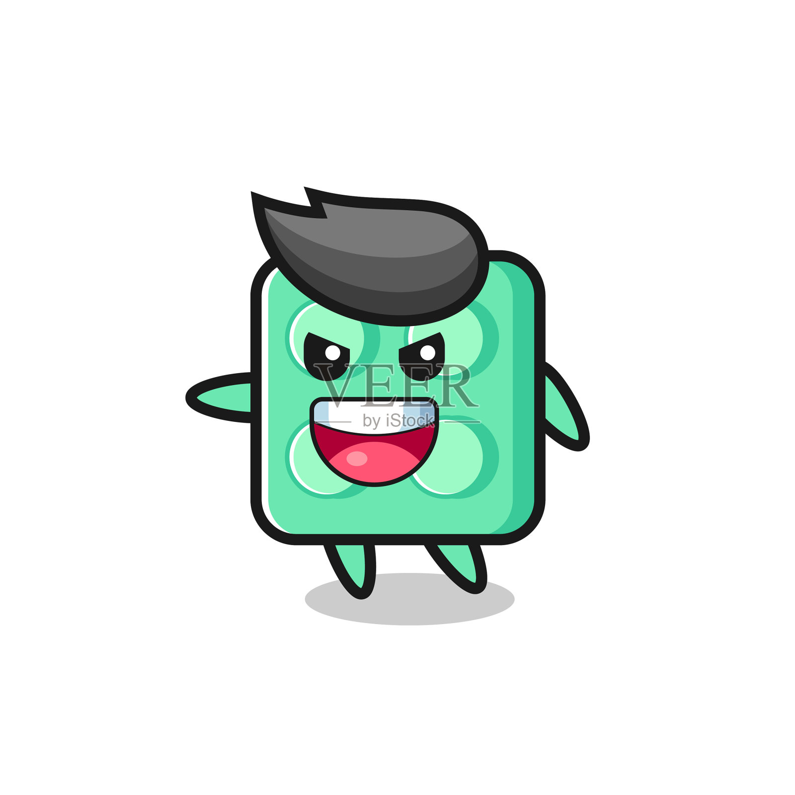 砖玩具卡通非常兴奋的姿势设计元素图片