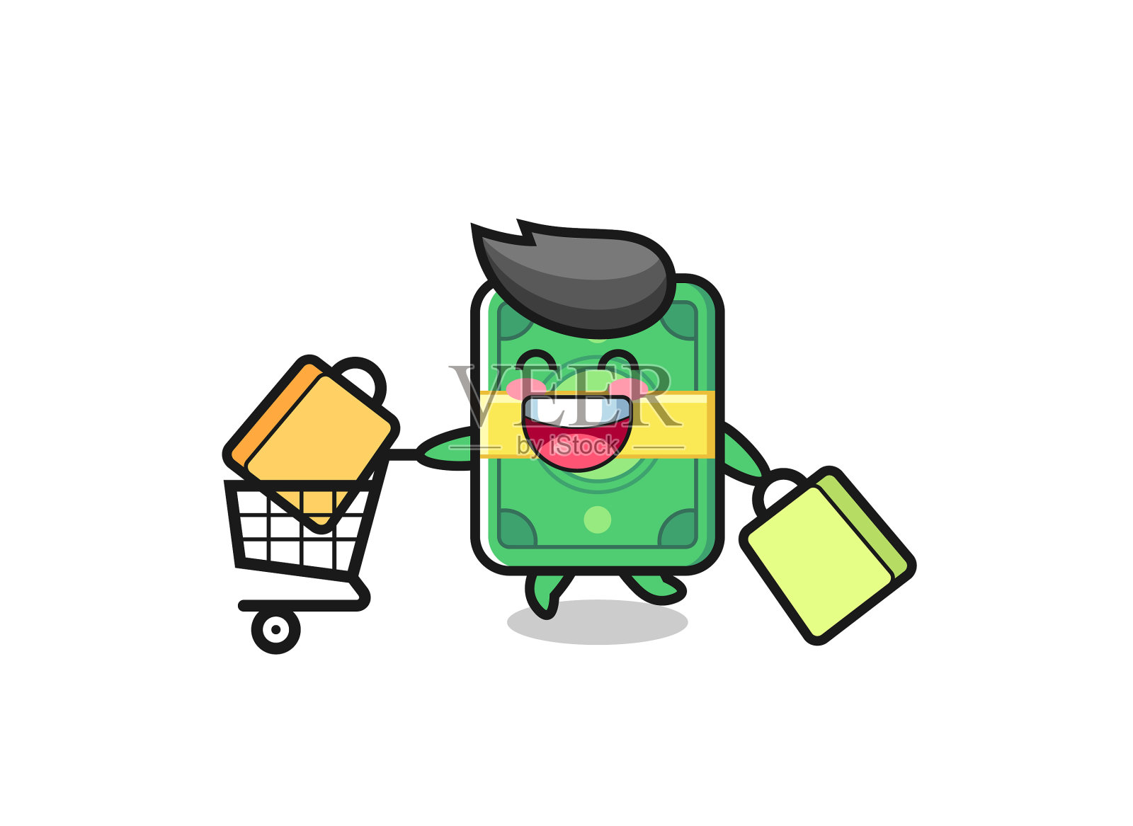 黑色星期五有可爱的钱吉祥物设计元素图片