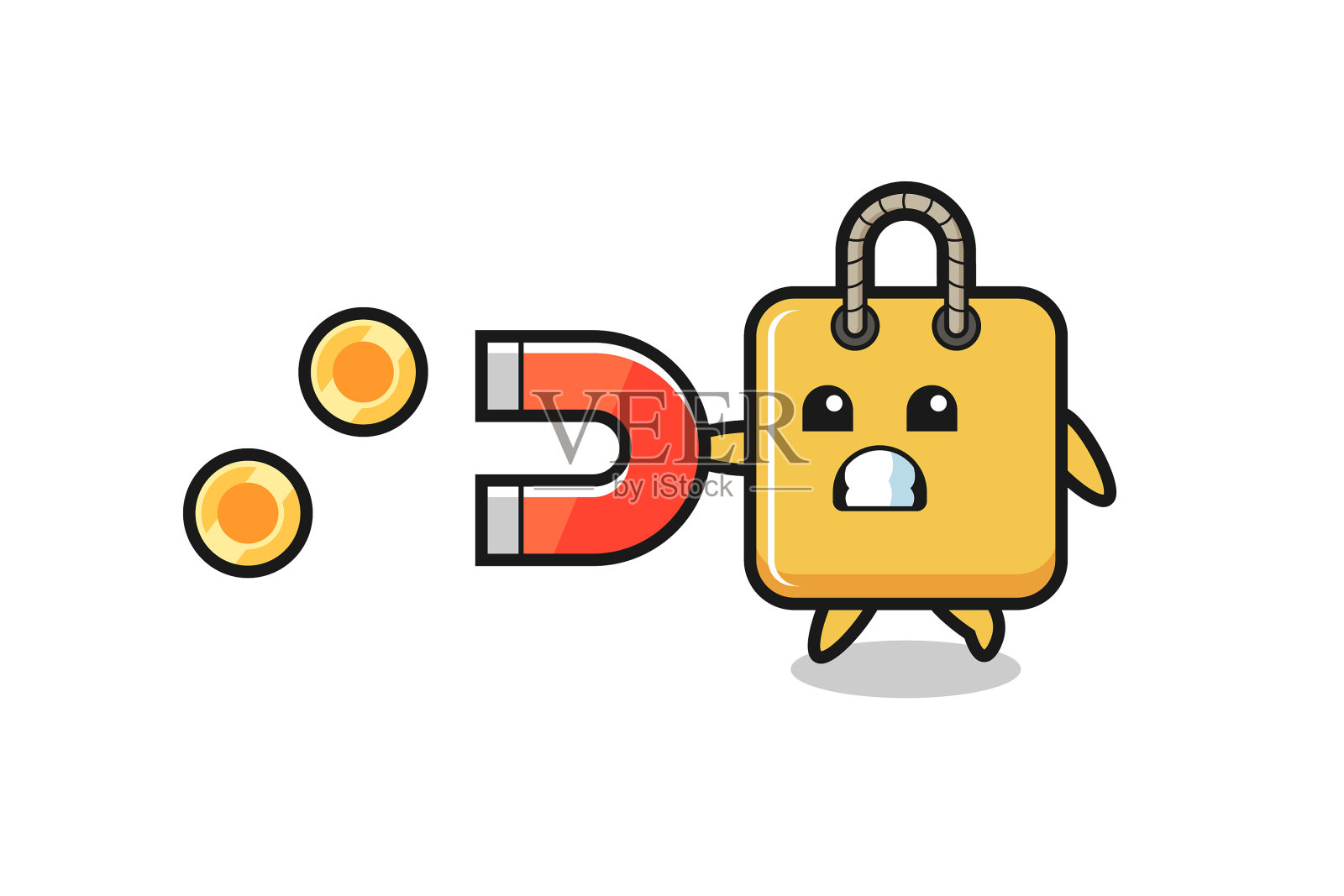 购物袋的特点是有磁铁吸住设计元素图片