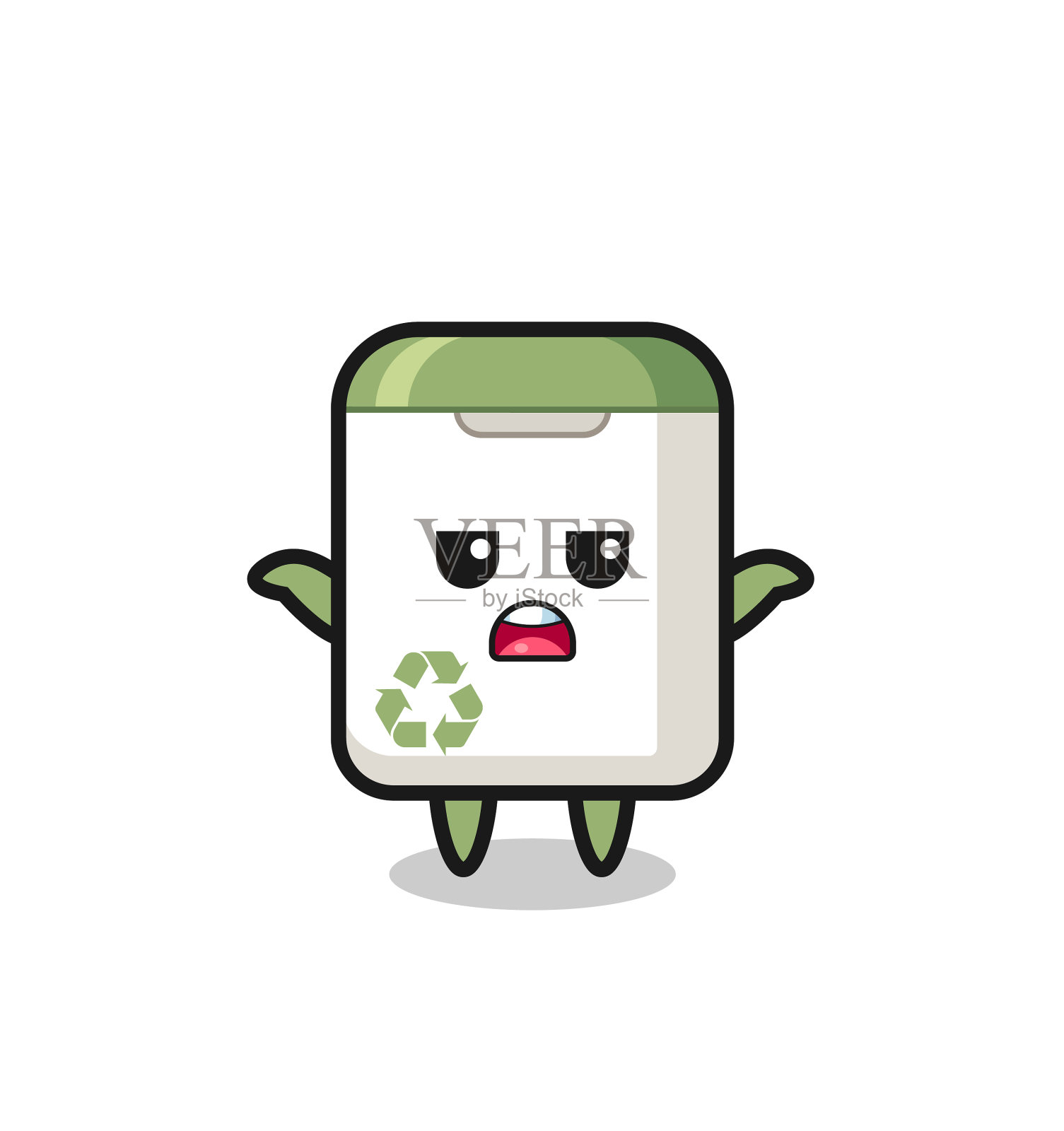 垃圾桶吉祥物说我不知道设计元素图片