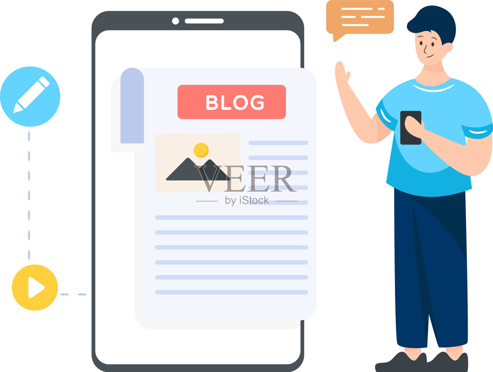 移动博客插画图片素材