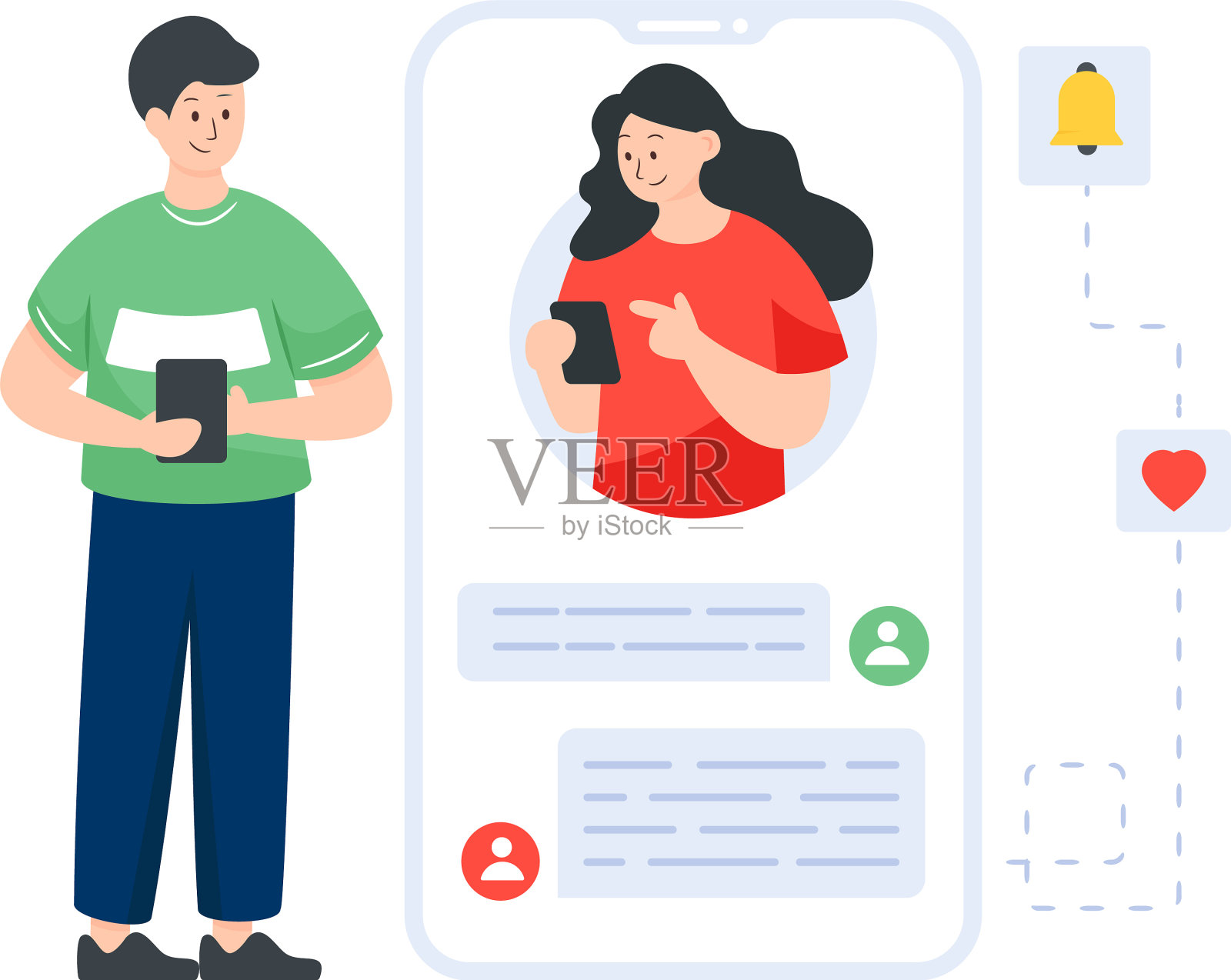 聊天软件插画图片素材