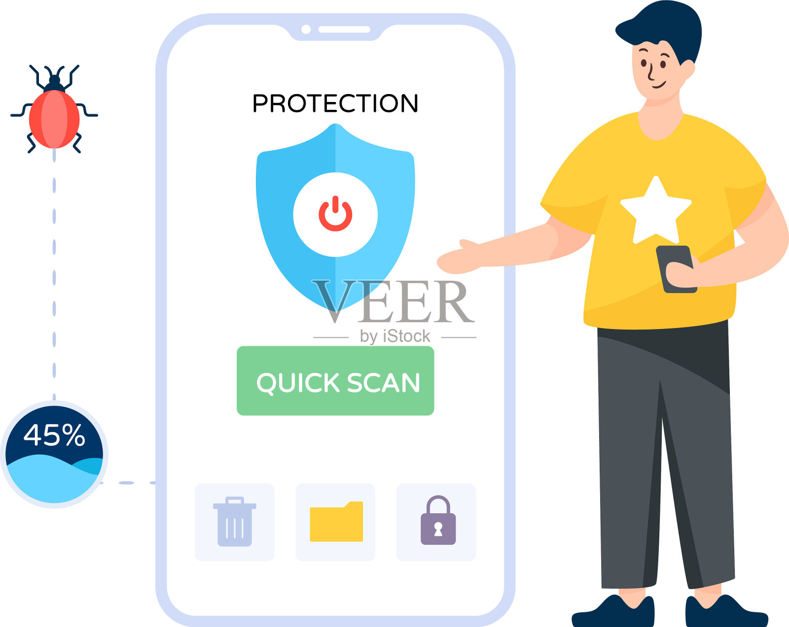 防病毒程序插画图片素材