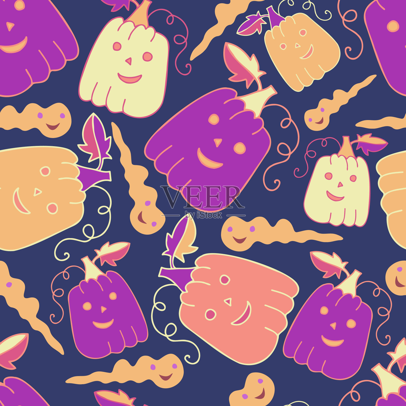 彩色抽象无缝图案插画图片素材