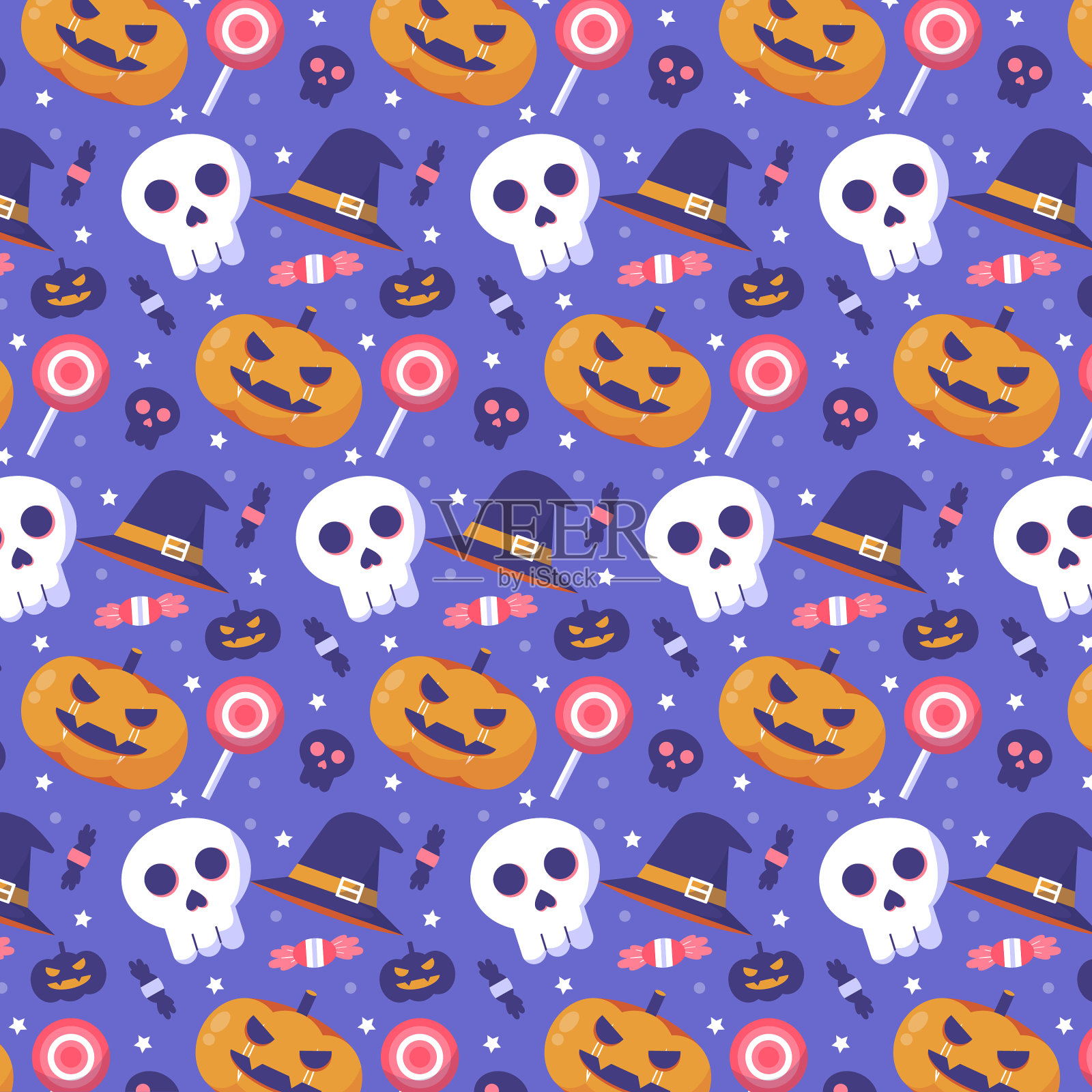 万圣节平面图案设计插画图片素材