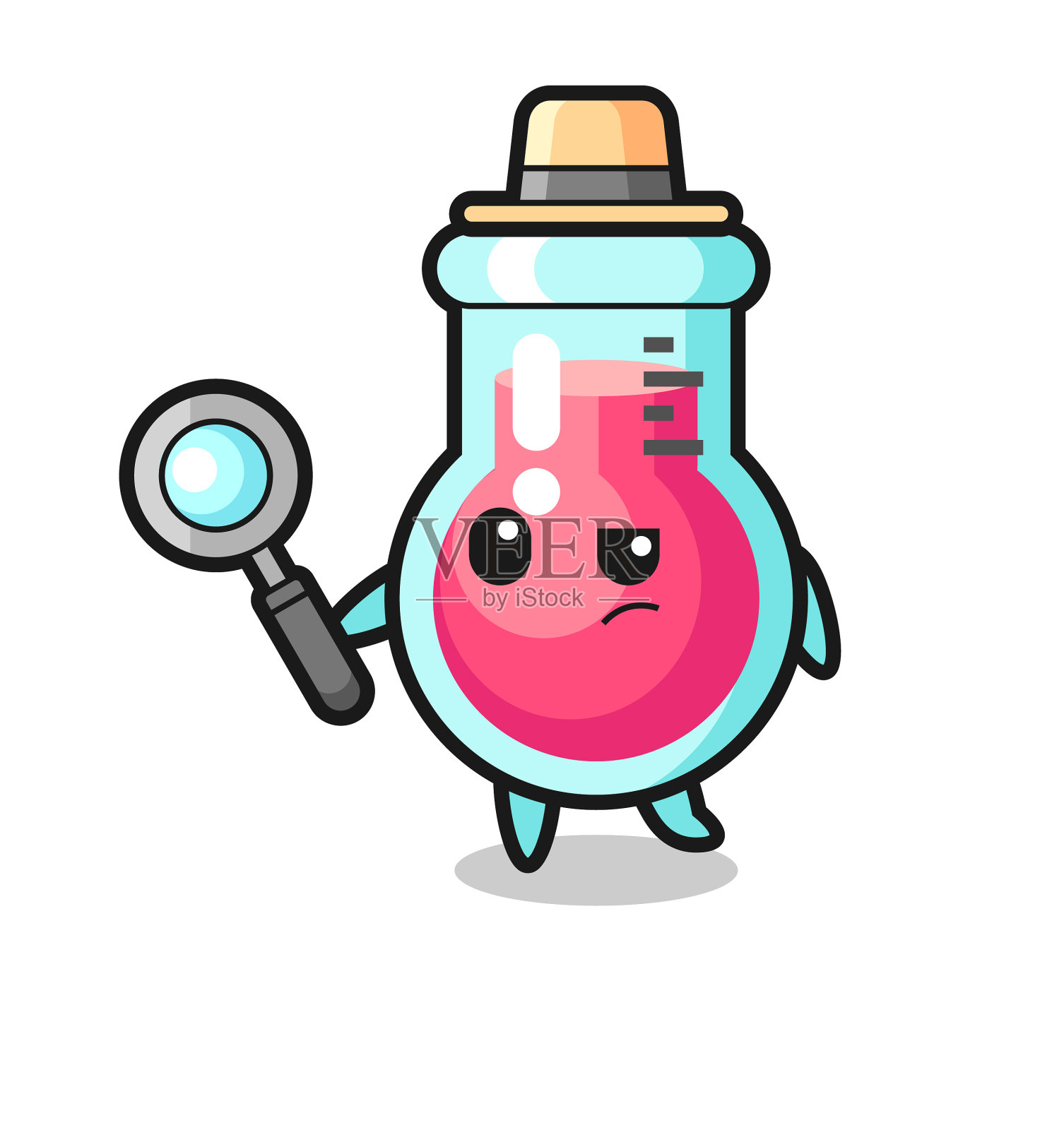 实验室烧杯侦探的特征是设计元素图片