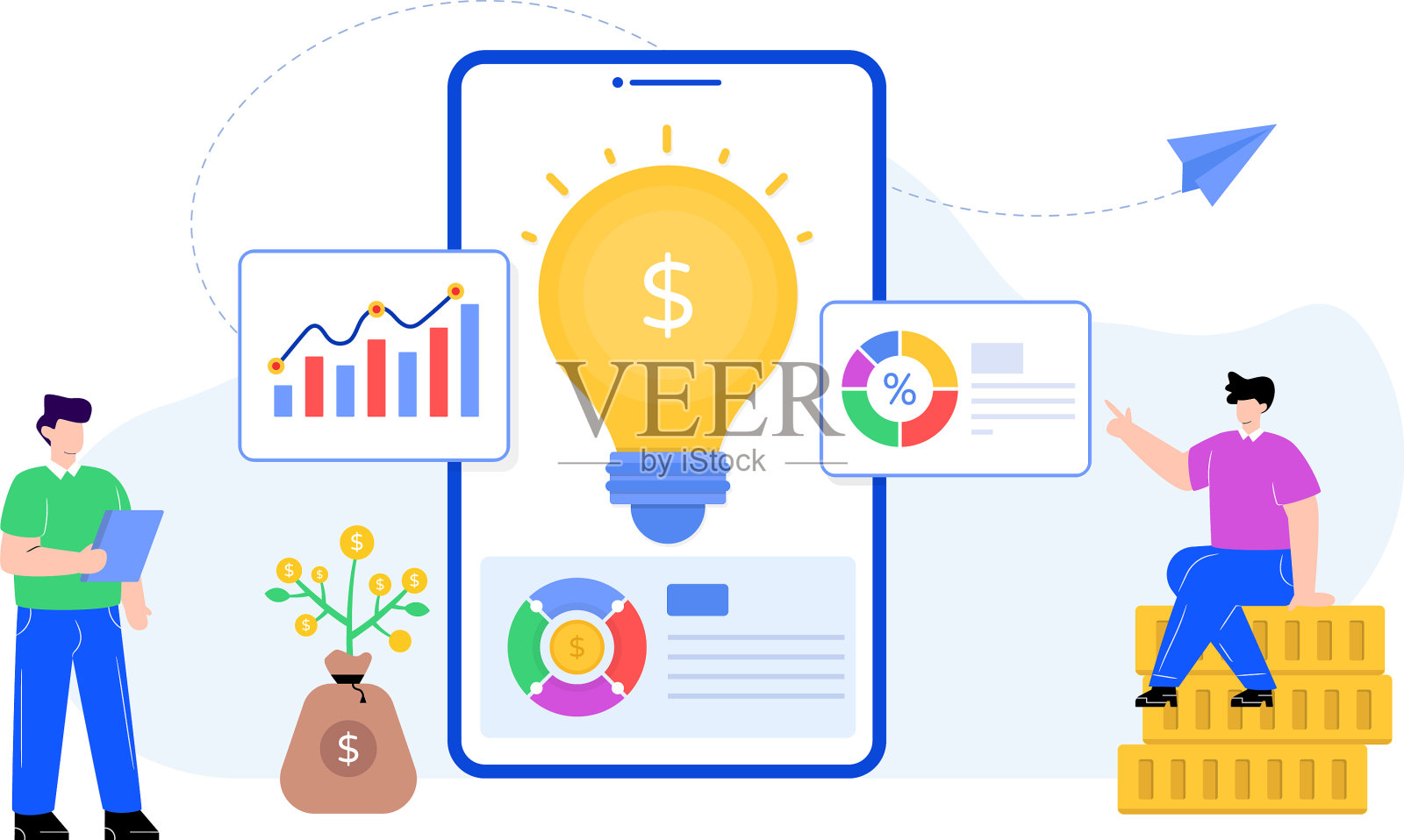 投资解决方案插画图片素材