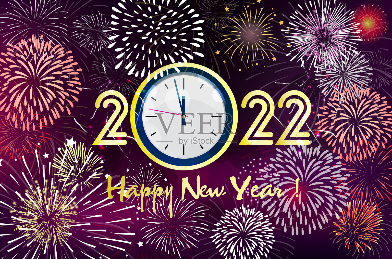 新年快乐2022背景金光闪闪插画图片素材