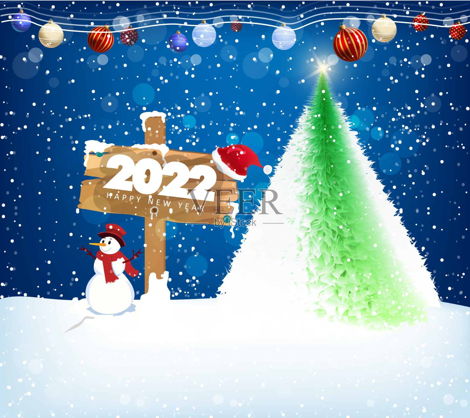 新年快乐2022背景金光闪闪插画图片素材