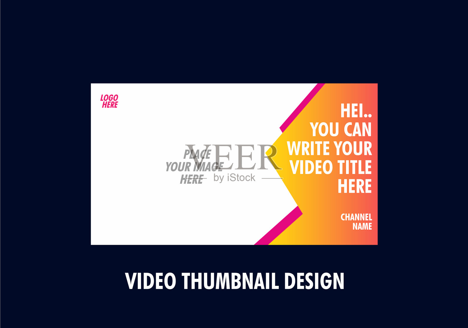 独特和丰富多彩的视频缩略图设计插画图片素材