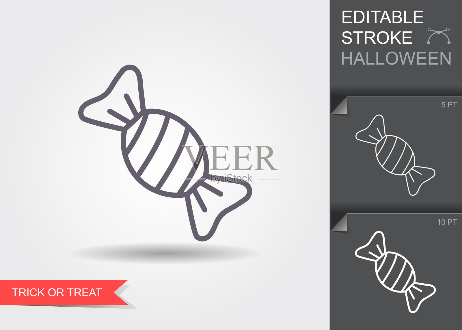 带有可编辑笔触的硬糖线图标插画图片素材