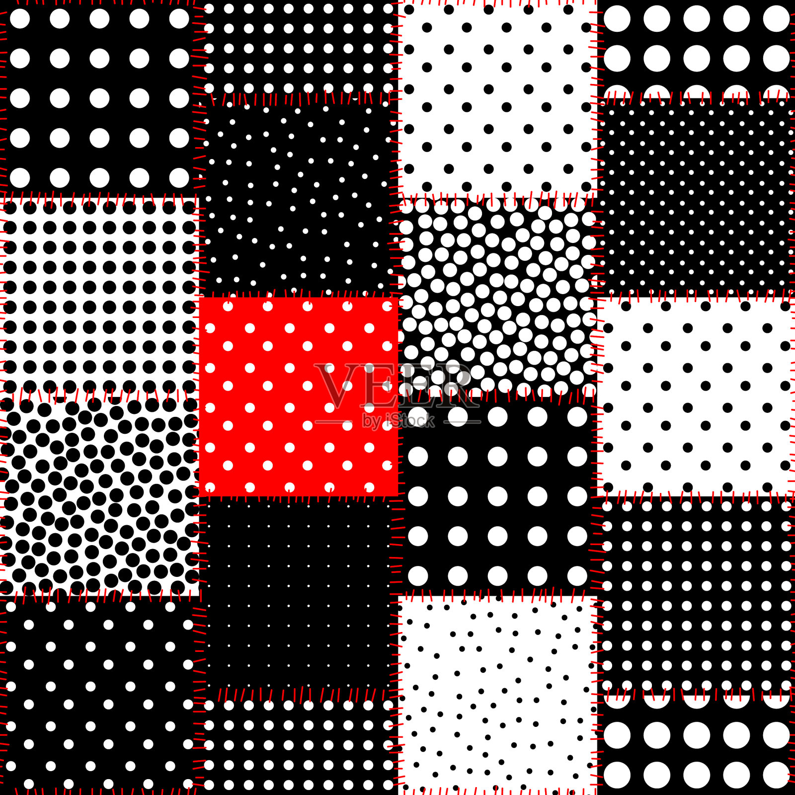 拼花织物图案无缝绗缝插画图片素材