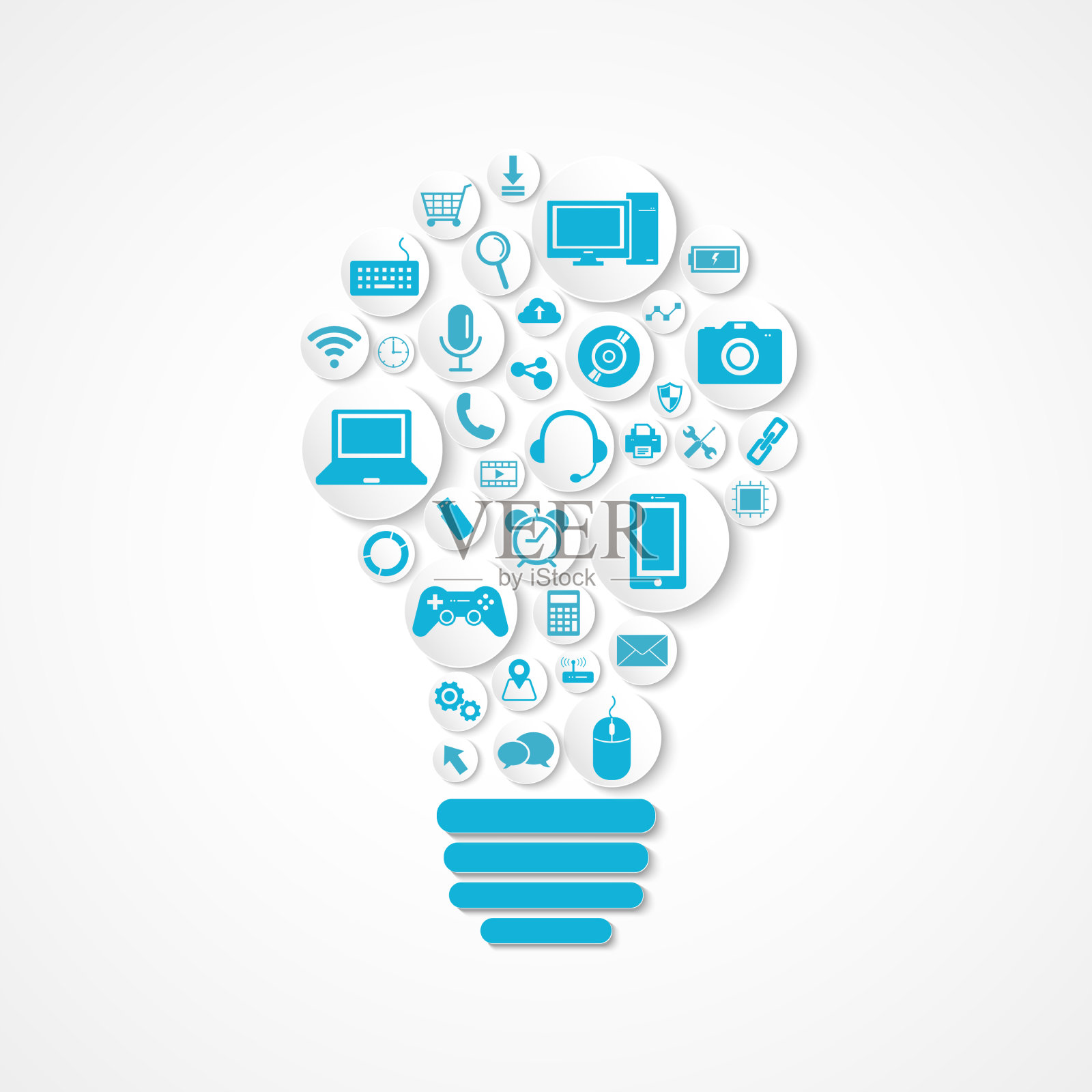 灯泡形状的科技设备图标图标素材